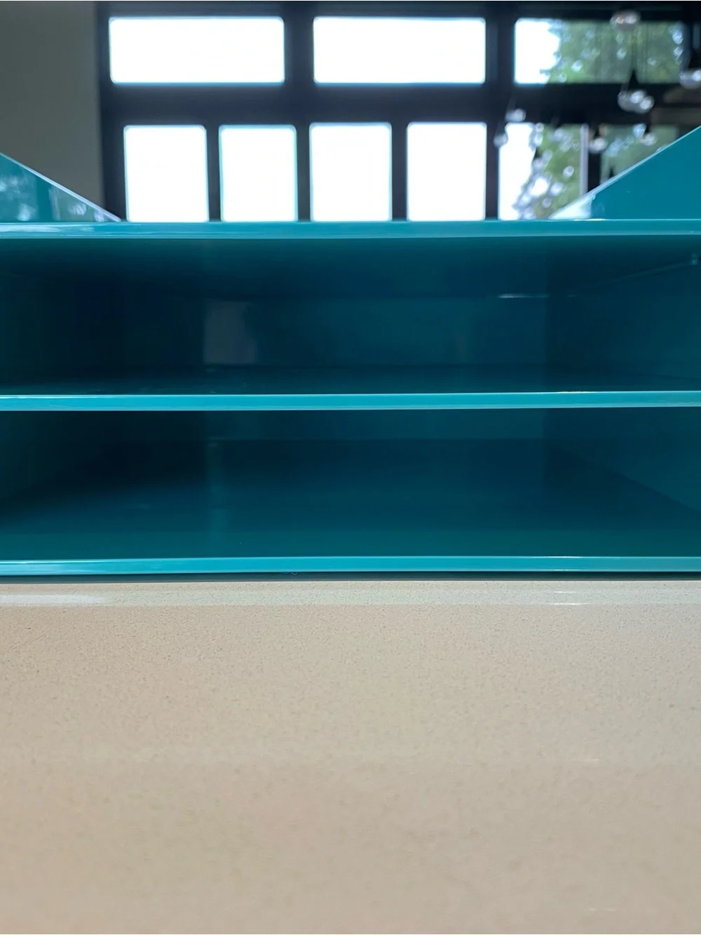 Turquoise Stackable Desk Tray - 3-Tier Letter Organizer